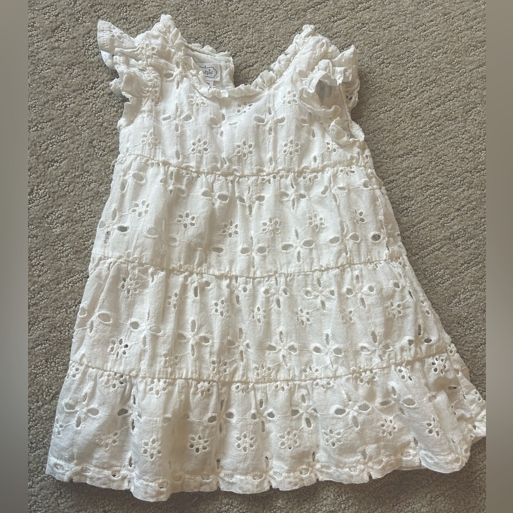 Mudpie white dress size 12-18 months